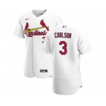 Men's Nike St. Louis Cardinals #3 Dylan Carlson White Home 2020 Authentic Player Baseball Jersey