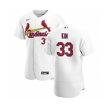 Men's Nike St. Louis Cardinals #33 Kwang Hyun Kim White Home 2020 Authentic Player Baseball Jersey