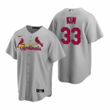 Men's Nike St. Louis Cardinals #33 Kwang-hyun Kim Gray Road Stitched Baseball Jersey