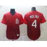 Men's Nike St. Louis Cardinals #4 Yadier Molina Red Drift Fashion MLB Jersey