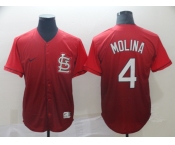 Men's Nike St. Louis Cardinals #4 Yadier Molina Red Drift Fashion MLB Jersey