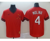 Men's Nike St. Louis Cardinals #4 Yadier Molina Red M&N MLB Jersey