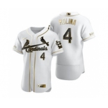 Men's Nike St. Louis Cardinals #4 Yadier Molina White 2020 Authentic Golden Edition Baseball Jersey