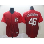 Men's Nike St. Louis Cardinals #46 Goldschmidt Red Drift Fashion MLB Jersey