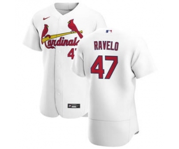 Men's Nike St. Louis Cardinals #47 Rangel Ravelo White Home 2020 Authentic Player Baseball Jersey