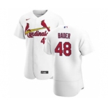 Men's Nike St. Louis Cardinals #48 Harrison Bader White Home 2020 Authentic Player Baseball Jersey