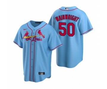 Men's Nike St. Louis Cardinals #50 Adam Wainwright Light Blue Alternate Stitched Baseball Jersey