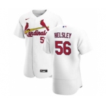 Men's Nike St. Louis Cardinals #56 Ryan Helsley White Home 2020 Authentic Player Baseball Jersey