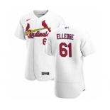 Men's Nike St. Louis Cardinals #61 Seth Elledge White Home 2020 Authentic Player Baseball Jersey