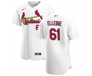 Men's Nike St. Louis Cardinals #61 Seth Elledge White Home 2020 Authentic Player Baseball Jersey