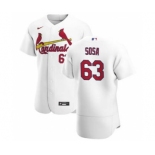 Men's Nike St. Louis Cardinals #63 Edmundo Sosa White Home 2020 Authentic Player Baseball Jersey