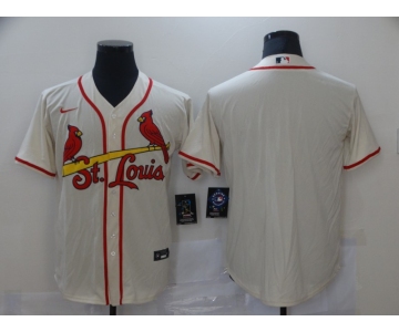 Men's Nike St. Louis Cardinals Blank Cream Cool Base Home Stitched Baseball Jersey