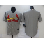 Men's Nike St. Louis Cardinals Blank Grey Cool Base Home Stitched Baseball Jersey