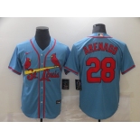 Men's Nike St. Louis Cardinals#28 Nolan Arenado Blue Cool Base Home Stitched Baseball Jersey