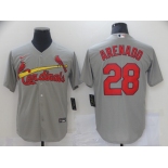 Men's Nike St. Louis Cardinals#28 Nolan Arenado Grey Cool Base Home Stitched Baseball Jersey