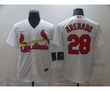 Men's Nike St. Louis Cardinals#28 Nolan Arenado White Cool Base Home Stitched Baseball Jersey