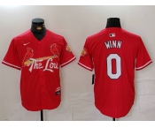 Men's St Louis Cardinals #0 Masyn Winn Red 2024 City Connect Limited Stitched Baseball Jersey