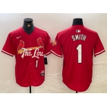 Men's St Louis Cardinals #1 Ozzie Smith Red 2024 City Connect Limited Stitched Baseball Jersey