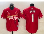 Men's St Louis Cardinals #1 Ozzie Smith Red 2024 City Connect Limited Stitched Baseball Jersey