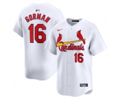 Men's St. Louis Cardinals #16 Nolan Gorman White 2024 Home Limited Stitched Baseball Jersey