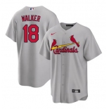 Men's St. Louis Cardinals #18 Jordan Walker Grey Cool Base Stitched Baseball Jersey