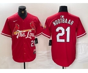 Men's St. Louis Cardinals #21 Lars Nootbaar Red 2024 City Connect Limited Stitched Baseball Jersey