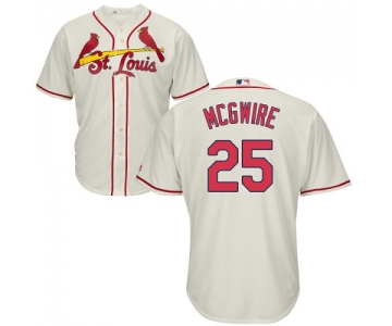 Men's St Louis Cardinals #25 Mark McGwire Cream Cool Base Stitched Baseball Jersey