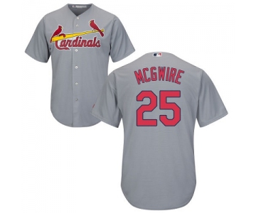 Men's St Louis Cardinals #25 Mark McGwire Grey Cool Base Stitched Baseball Jersey