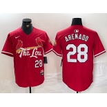 Men's St. Louis Cardinals #28 Nolan Arenado Red 2024 City Connect Limited Stitched Baseball Jersey