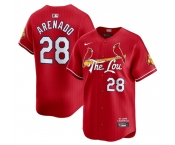 Men's St. Louis Cardinals #28 Nolan Arenado Red 2024 City Connect Limited Stitched Baseball Jersey