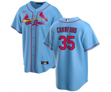 Men's St. Louis Cardinals #35 Brandon Crawford Blue Cool Base Stitched Baseball Jersey