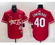 Men's St. Louis Cardinals #40 Willson Contreras Red 2024 City Connect Limited Stitched Baseball Jersey