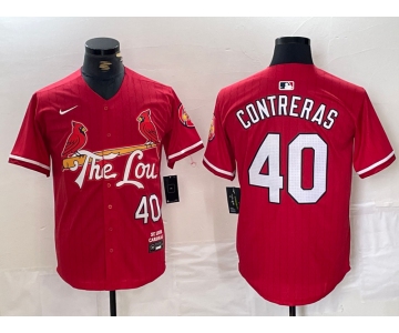 Men's St. Louis Cardinals #40 Willson Contreras Red 2024 City Connect Limited Stitched Baseball Jersey