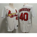 Men's St Louis Cardinals #40 Willson Contreras White Stitched MLB Flex Base Nike Jersey