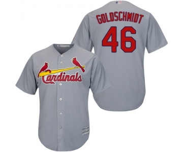 Men's St. Louis Cardinals #46 Paul Goldschmidt Grey Cool Base Stitched Baseball Jersey