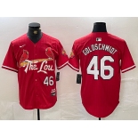 Men's St. Louis Cardinals #46 Paul Goldschmidt Red 2024 City Connect Limited Stitched Baseball Jersey