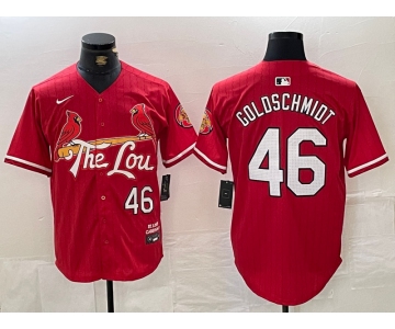 Men's St. Louis Cardinals #46 Paul Goldschmidt Red 2024 City Connect Limited Stitched Baseball Jersey