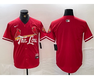 Men's St. Louis Cardinals Blank Red 2024 City Connect Limited Stitched Baseball Jersey