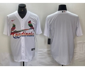 Men's St Louis Cardinals Blank White Rainbow Stitched MLB Cool Base Nike Jersey