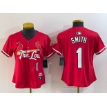 Women's St Louis Cardinals #1 Ozzie Smith Red 2024 City Connect Limited Stitched Baseball Jersey