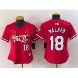 Women's St Louis Cardinals #18 Jordan Walker Red 2024 City Connect Limited Stitched Baseball Jersey