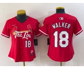 Women's St Louis Cardinals #18 Jordan Walker Red 2024 City Connect Limited Stitched Baseball Jersey