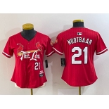 Women's St Louis Cardinals #21 Lars Nootbaar Red 2024 City Connect Limited Stitched Baseball Jersey