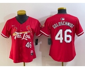 Women's St Louis Cardinals #46 Paul Goldschmidt Red 2024 City Connect Limited Stitched Jersey