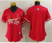 Women's St Louis Cardinals Blank Red 2024 City Connect Limited Stitched Jersey