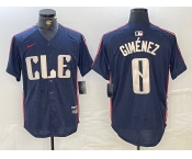 Men's Cleveland Guardians #0 Andres Gimenez Navy 2024 City Connect Limited Stitched Jersey