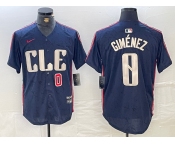 Men's Cleveland Guardians #0 Andres Gimenez Navy 2024 City Connect Limited Stitched Jerseys