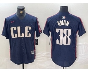 Men's Cleveland Guardians #38 Steven Kwan Navy 2024 City Connect Limited Stitched Jersey