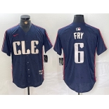 Men's Cleveland Guardians #6 David Fry Navy 2024 City Connect Limited Stitched Jersey