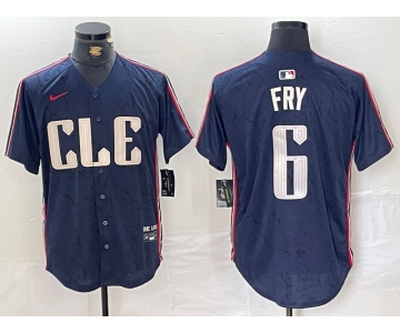 Men's Cleveland Guardians #6 David Fry Navy 2024 City Connect Limited Stitched Jersey